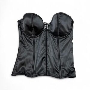 Black victoria's secret sexy little things corset top with bow detail